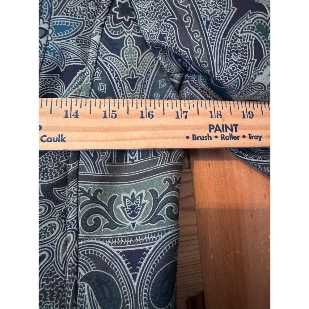 Linda Allard Ellen Tracy Paisley Print Button Up Mandarin Collar wool silk - Picture 6 of 9